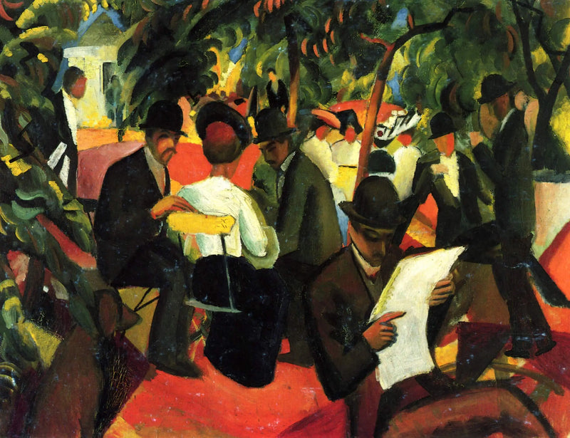 Restaurang i trädgården - August Macke