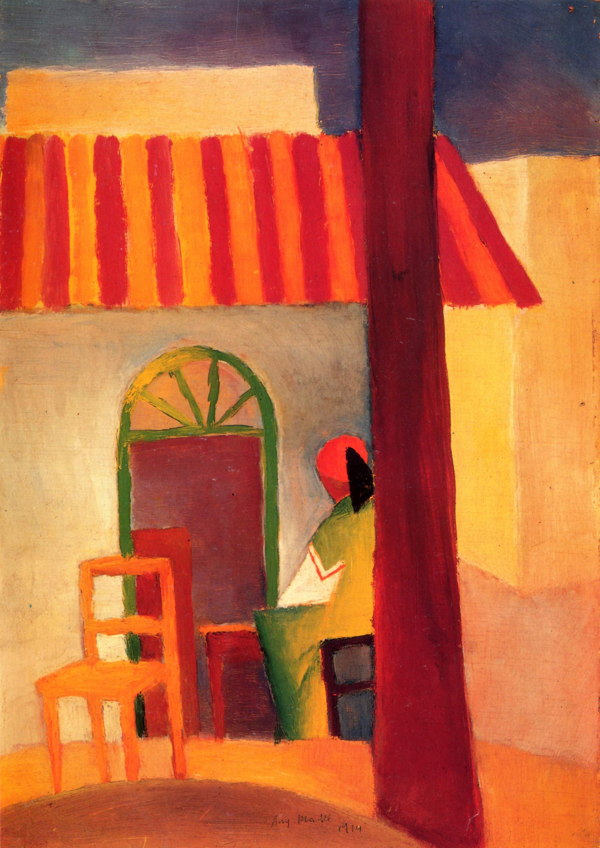 Reproduction du tableau « Café turc - August Macke » par Alpha Reproduction en peinture à l’huile