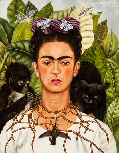 Självporträtt med törnkrans och kolibri – Frida Kahlo (1940)