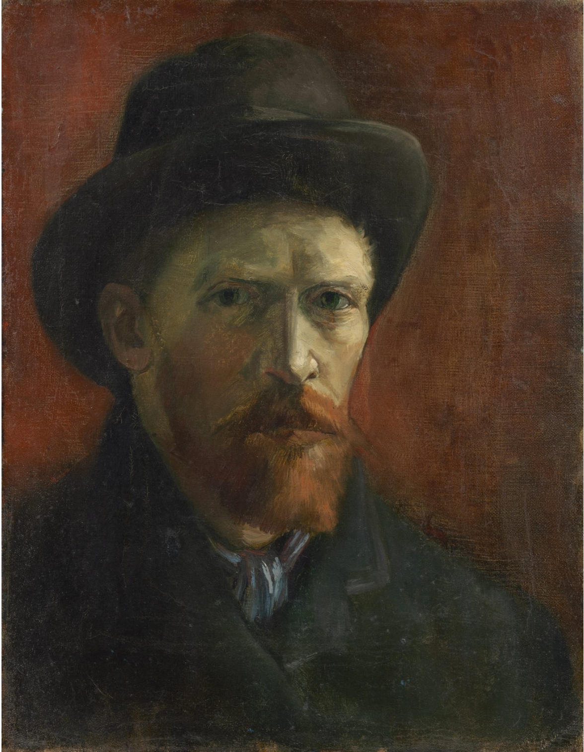 🎩 Självporträtt med en mörk filthatt – Vincent van Gogh (1886)