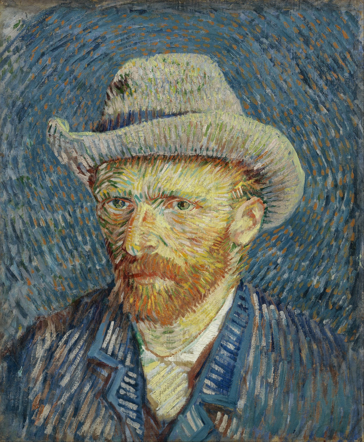 🎩 Självporträtt med grå filthatt – Vincent van Gogh (1887–1888)