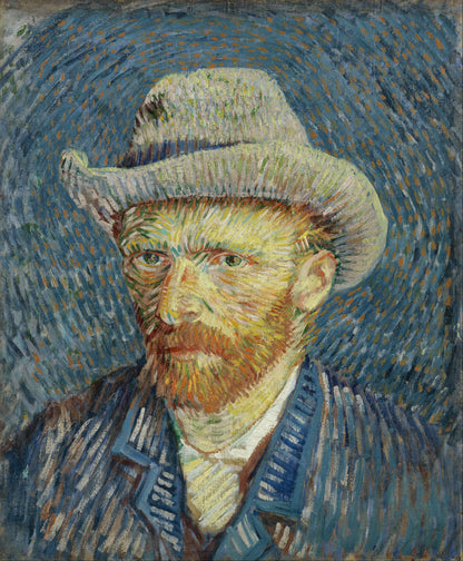 🎩 Självporträtt med grå filthatt – Vincent van Gogh (1887–1888)