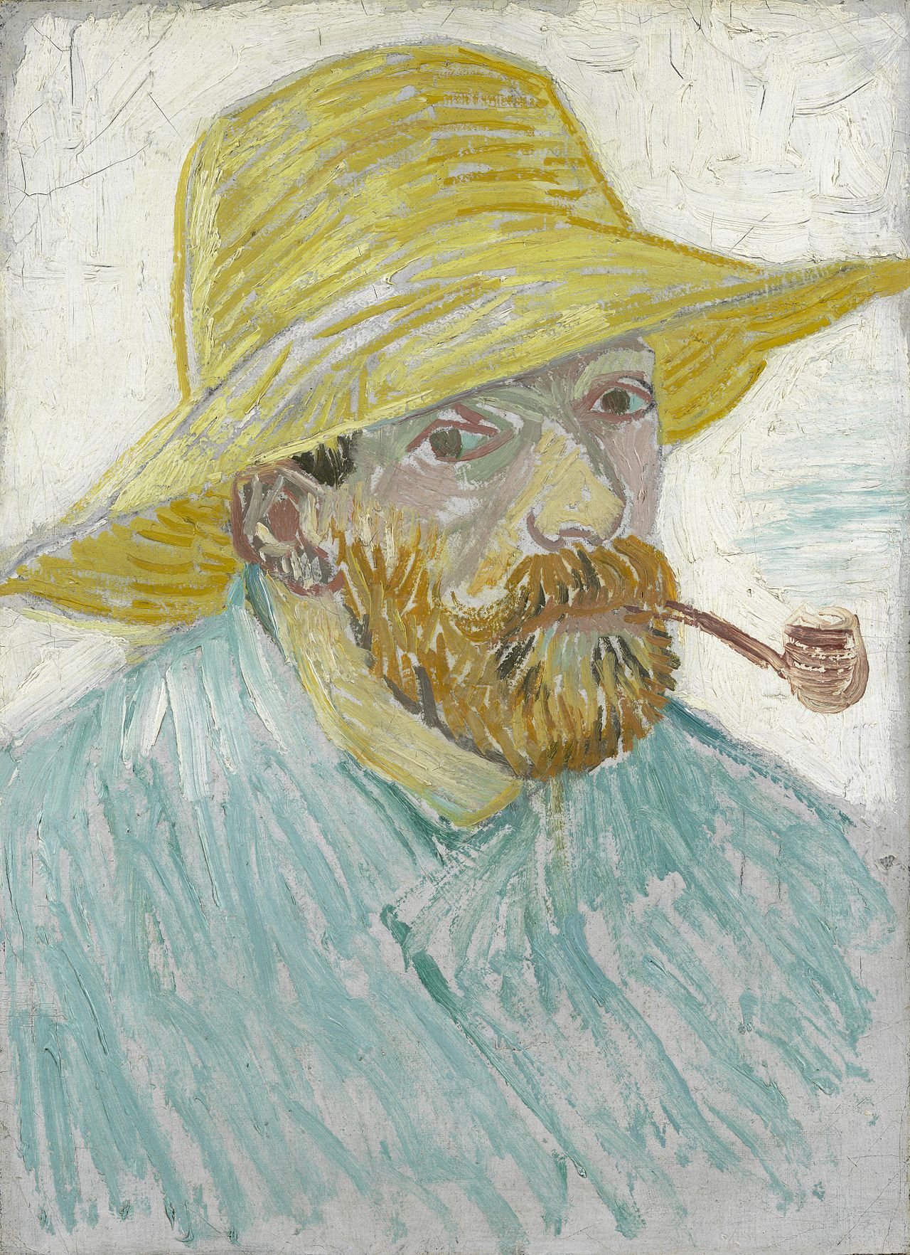 🎨 Självporträtt med halmhatt och pipa – Vincent van Gogh