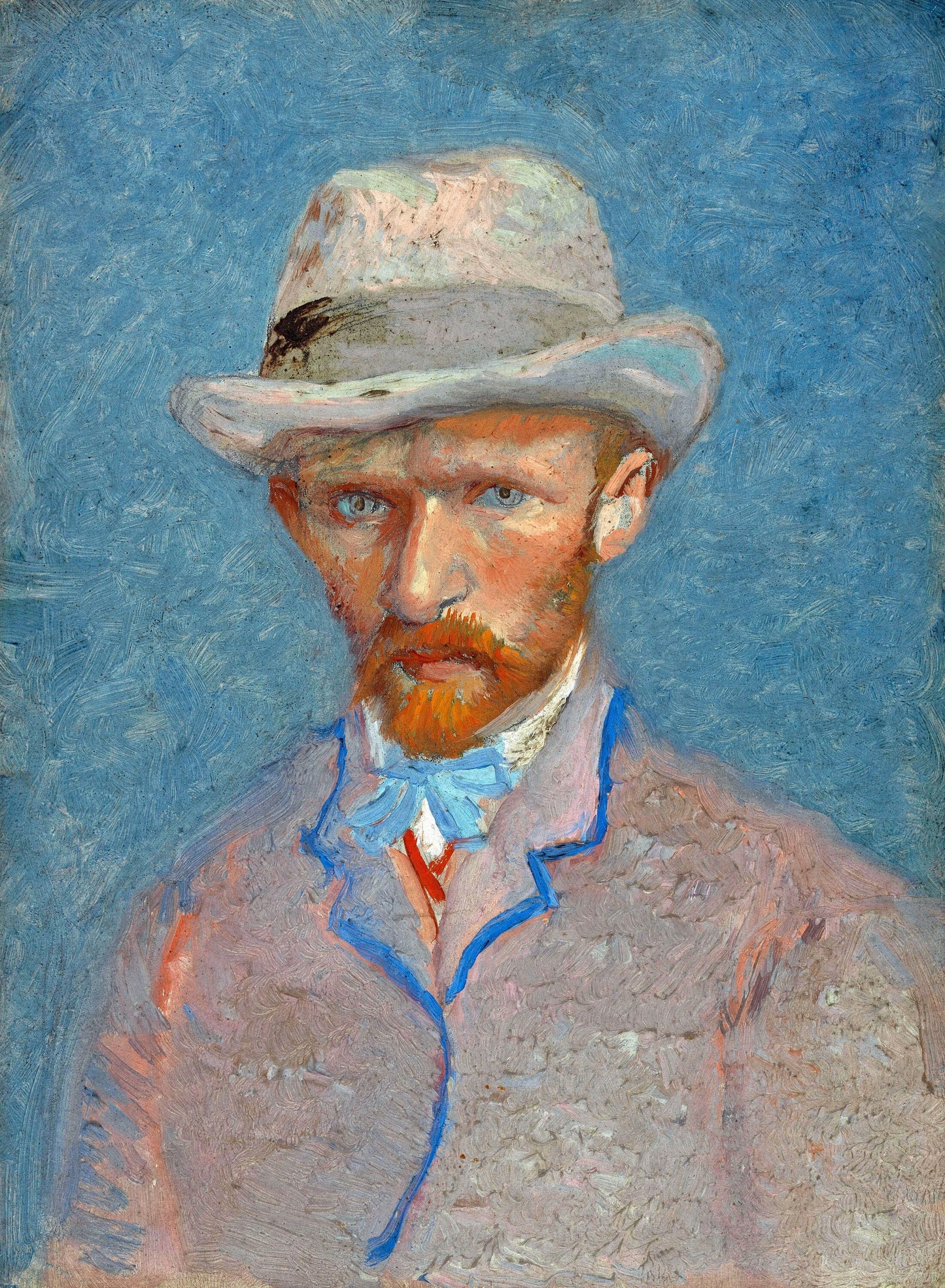 🎩 Självporträtt med en grå halmhatt – Vincent van Gogh (1887)
