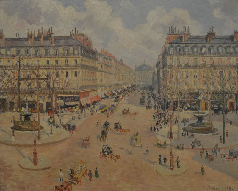 Avenue de l'Opéra, morgonsolen - Camille Pissarro