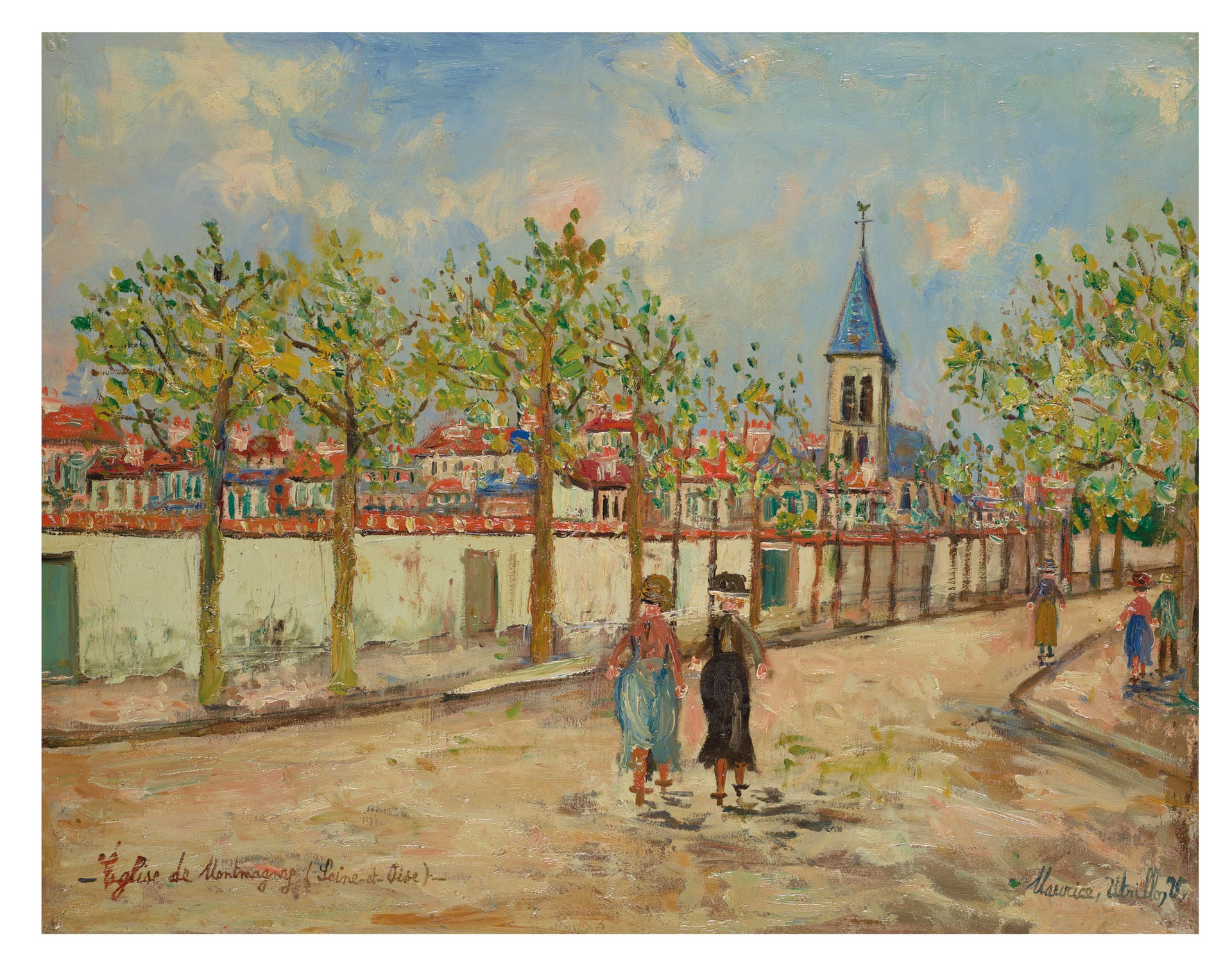 Avenue des Tilleuls, l'église de Montmagny (Seine-et-Oise) - Maurice Utrillo