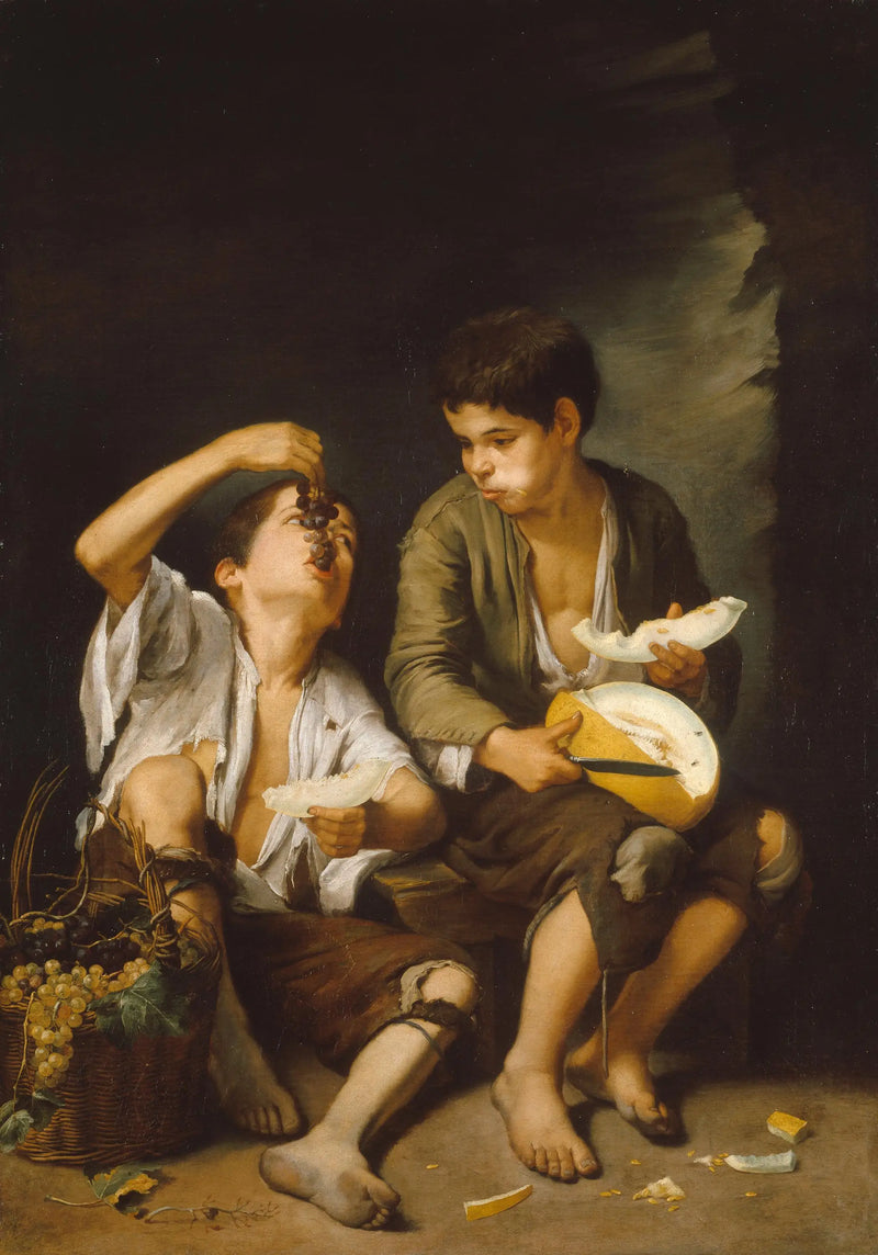 Våtarna av melon och druva - Bartolomé Esteban Murillo