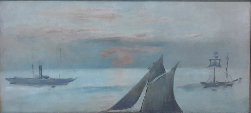 Båtar på havet, solnedgång (Édouard Manet) - Édouard Manet