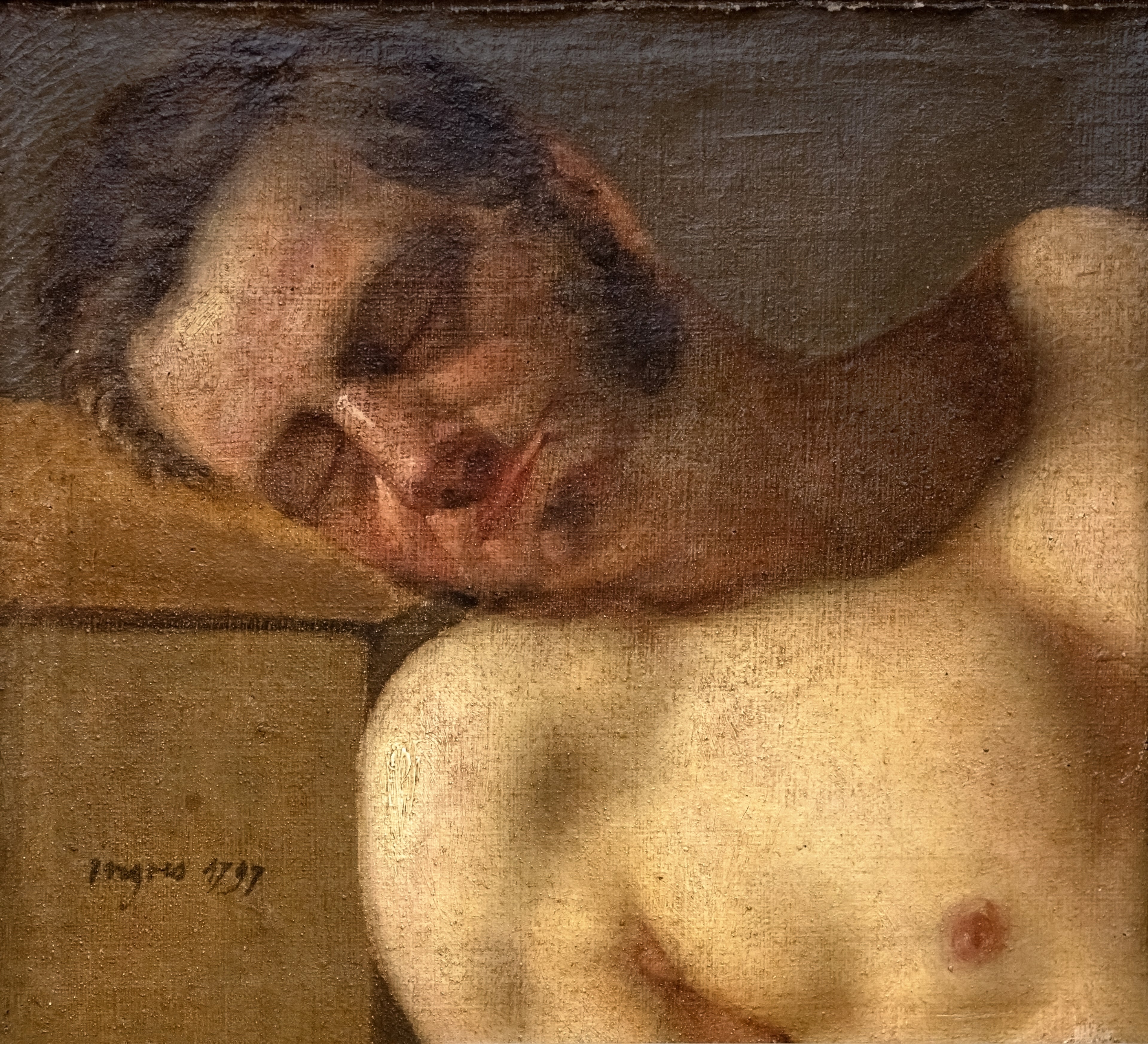 Studie av mans huvud och torso - Jean-Auguste-Dominique Ingres