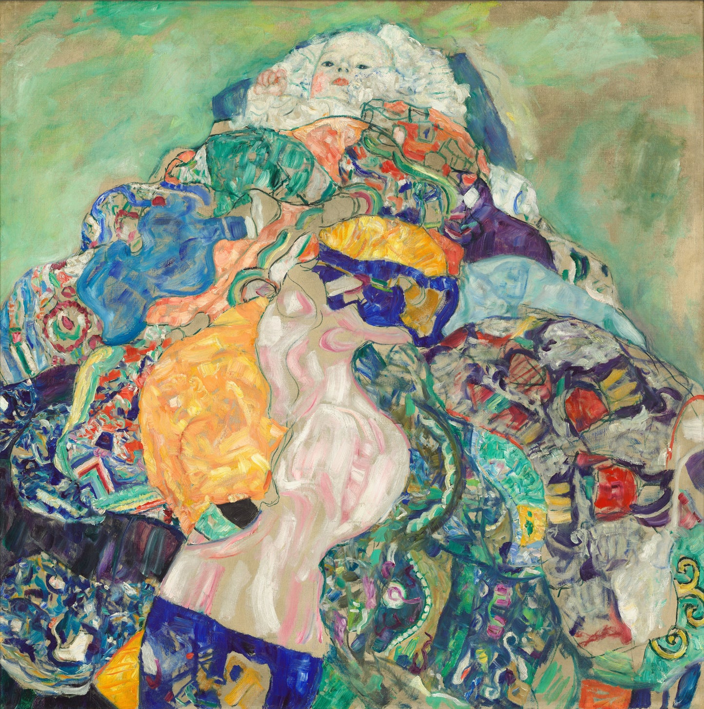 👶🎨 Bebis i vaggan – Gustav Klimt (1917–1918)