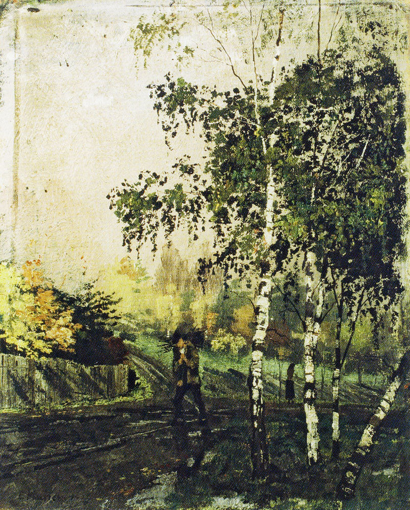 Reproduction du tableau « Bouleaux et Hommes portant des branches - Edvard Munch » par Alpha Reproduction en peinture à l’huile