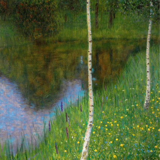 🌳 Sjöstrand med björkar – Gustav Klimt (cirka 1901)