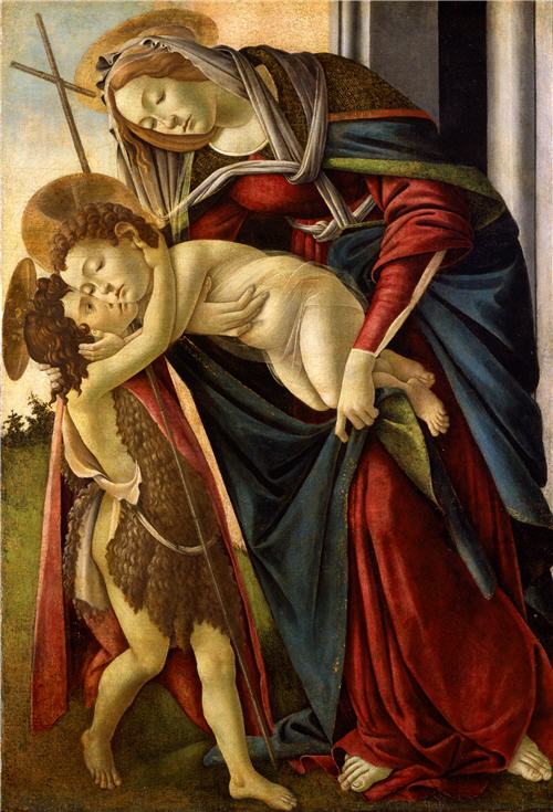 La Vierge à l'Enfant avec le petit saint Jean-Baptiste - Sandro Botticelli