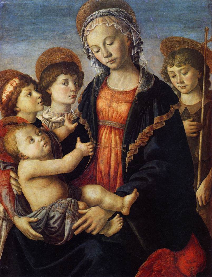 La Vierge à l'Enfant, le Jeune Saint Jean-Baptiste et Deux anges - Sandro Botticelli