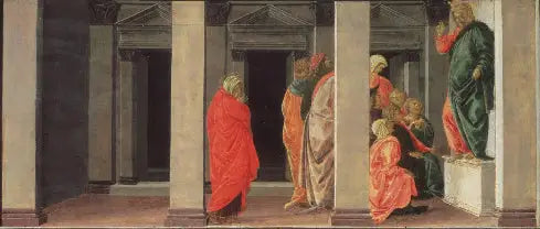 Sankta Maria Magdalena som lyssnar på Kristi predikan - Sandro Botticelli