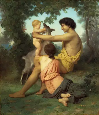 Idylle: Familj från Antiken/Arkadien - Bouguereau