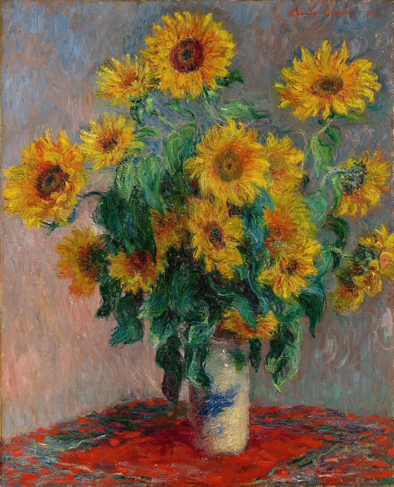 Bukett med solrosor – Claude Monet, omkring 1881