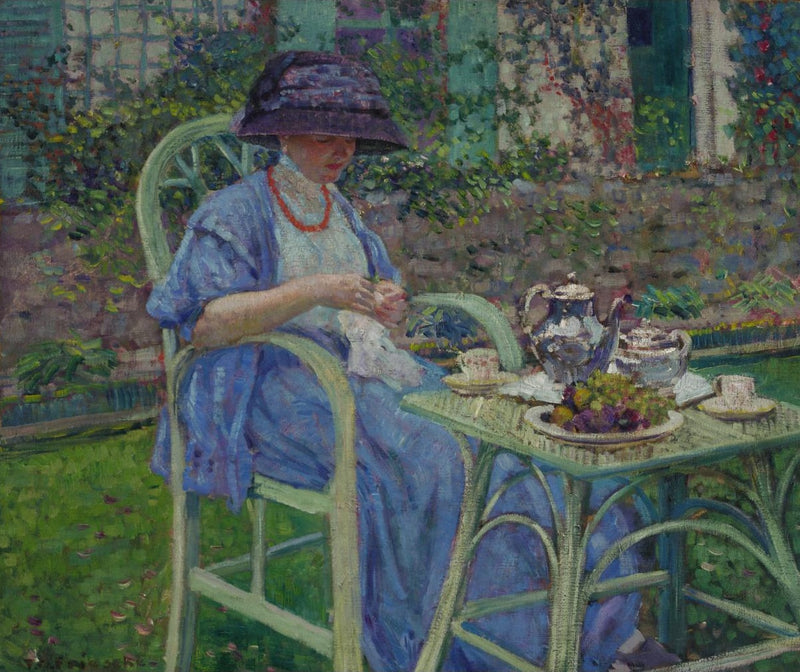 Frukost i trädgården - Frederick Carl Frieseke