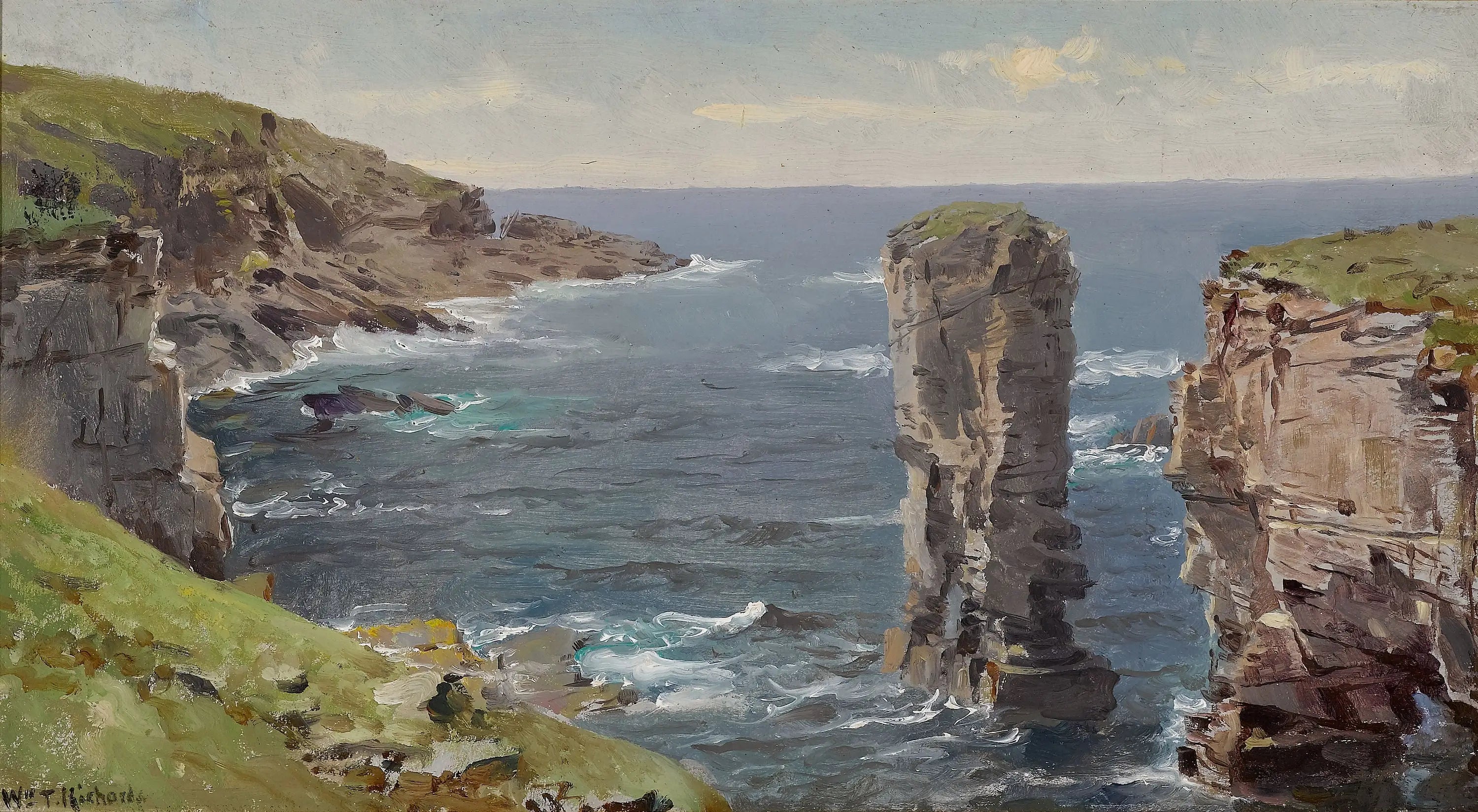 Vue côtière britannique (côte des Cornouailles) - William Trost Richards - Alpha Reproduction