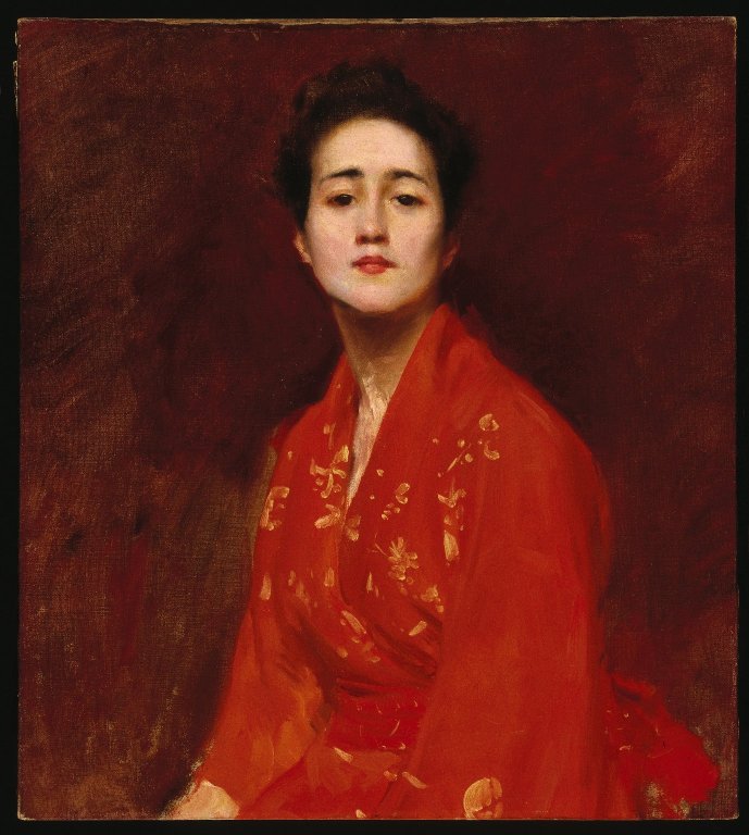 Étude d'une fille en robe japonaise - William Merritt Chase