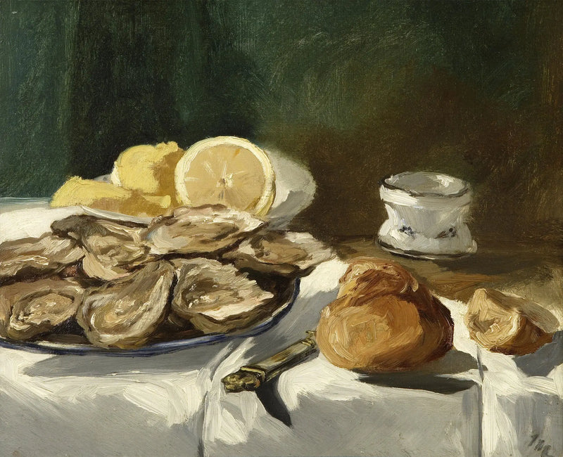 Stilleben, ostron, citron, brioche - Édouard Manet