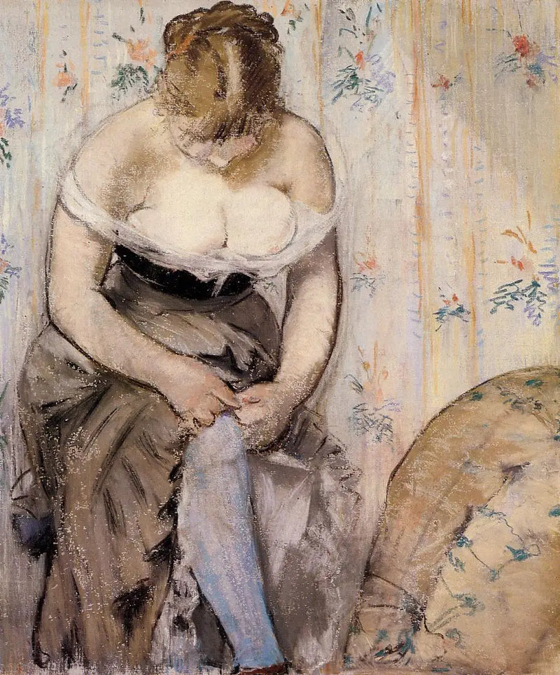 Kvinna med Strumpband - Édouard Manet