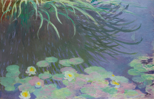 🌿 Näckrosor med reflektioner av högt gräs, Claude Monet