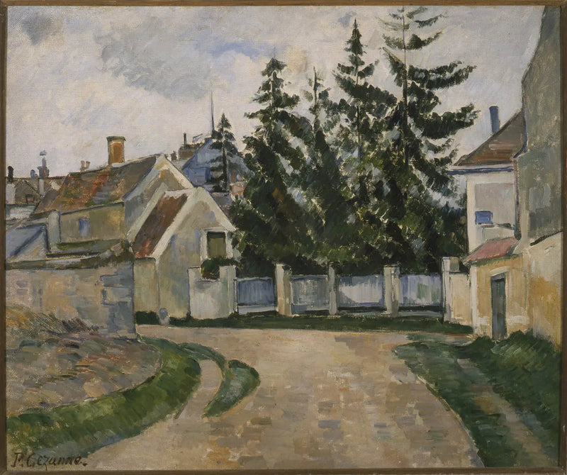 Hus och granar - Paul Cézanne