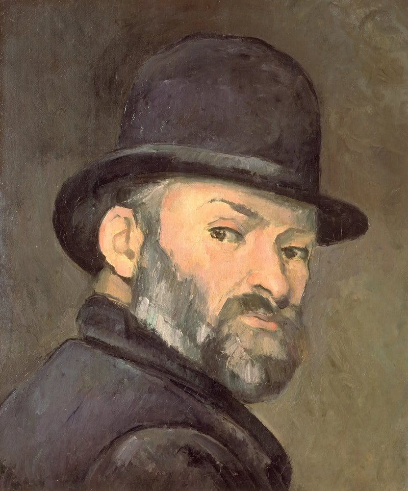 Cezanne med bowlerhatt - Paul Cézanne
