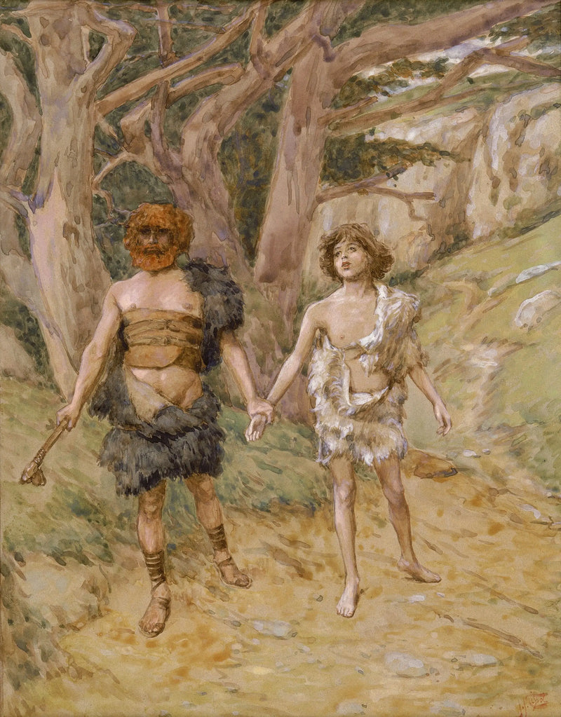 Kain leder Abel till döden - James Tissot