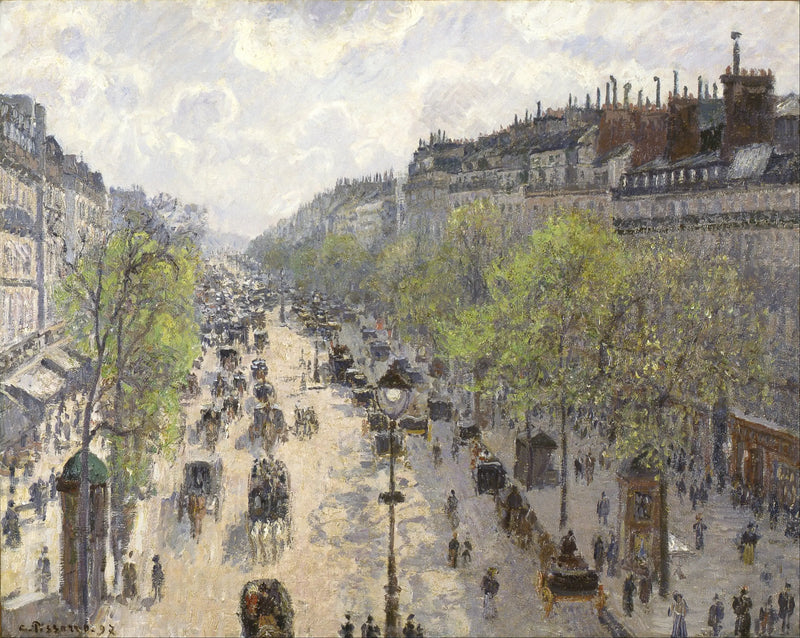 Boulevard de Montmartre, vårmorgon - Camille Pissarro