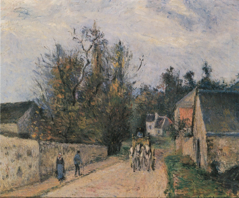 Diligensen, väg till Ennery vid Hermitage, Pontoise - Camille Pissarro