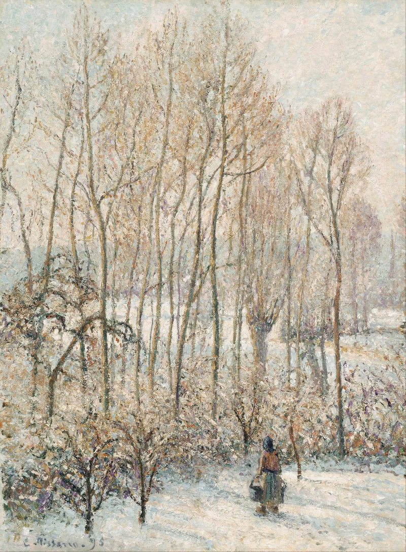 Morgonljus över snön, Éragny-sur-Epte - Camille Pissarro