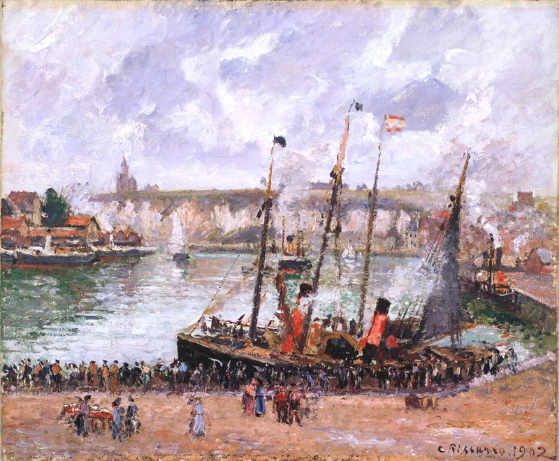 Hamnen i Dieppe - Camille Pissarro
