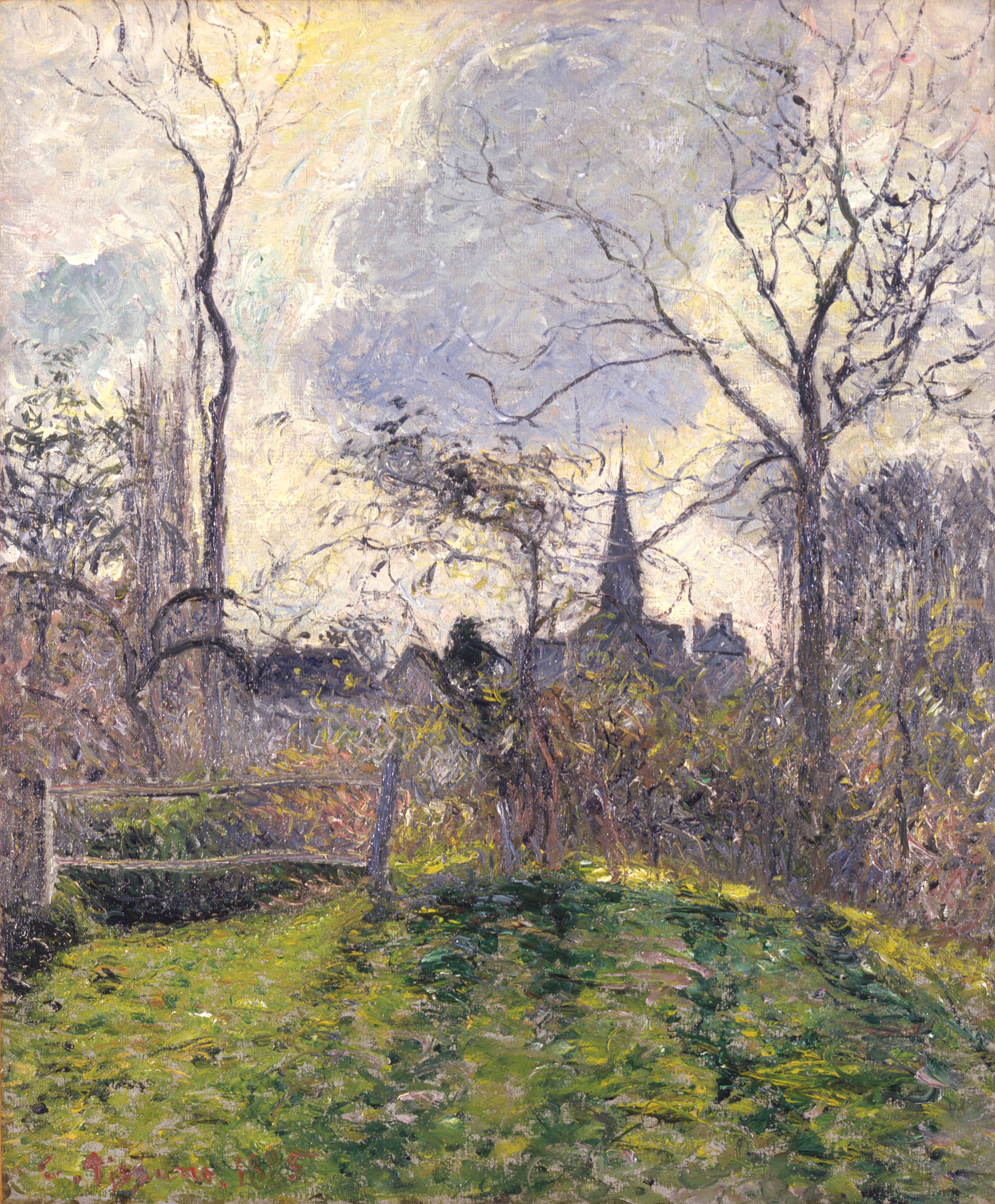 Reproduction du tableau « Le clocher de Bazincourt - Camille Pissarro » par Alpha Reproduction en peinture à l’huile
