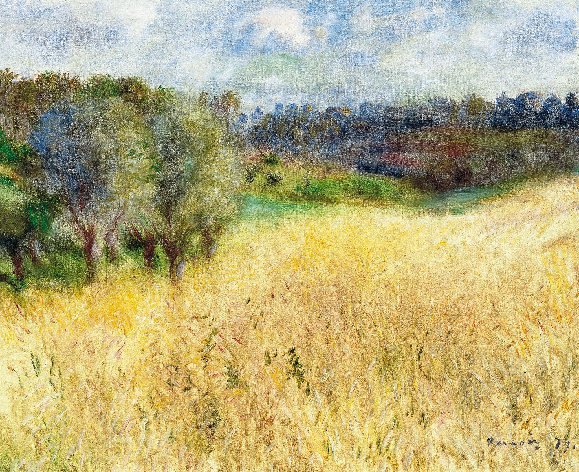 Reproduction du tableau « Champ de blé - Pierre-Auguste Renoir » par Alpha Reproduction en peinture à l’huile