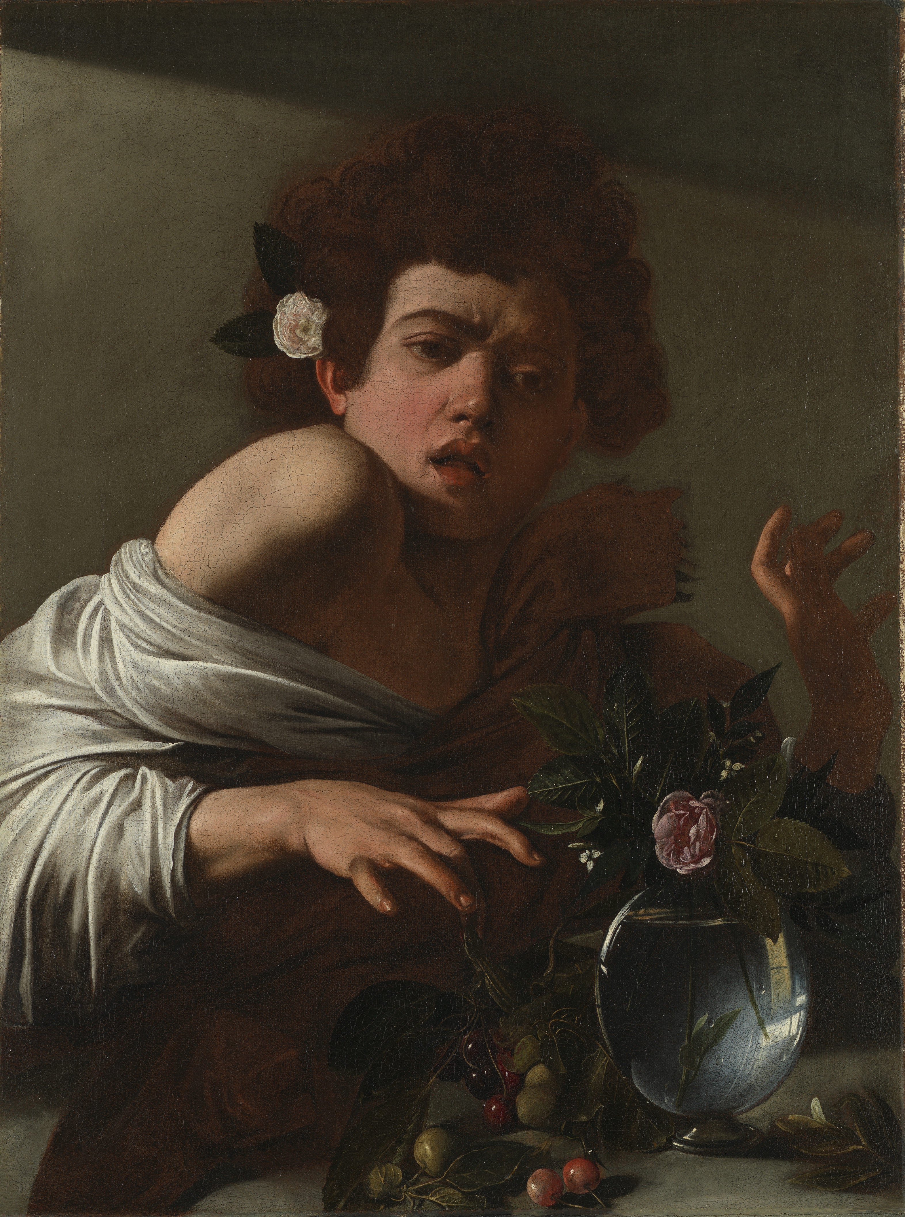 Reproduction du tableau « Garçon mordu par un lézard - Le Caravage » par Alpha Reproduction en peinture à l’huile