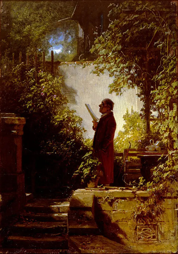 Tidningsläsaren i trädgården - Carl Spitzweg