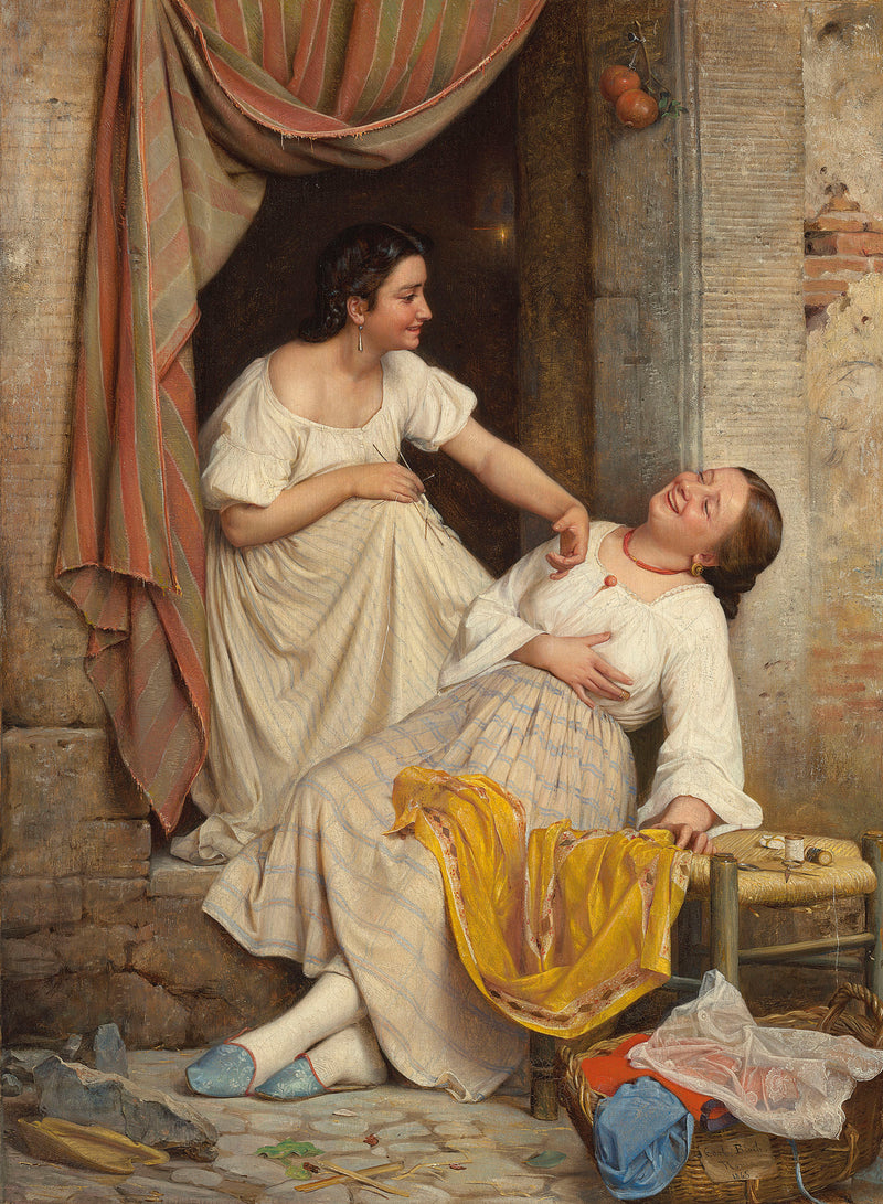 Två leende flickor - Carl Heinrich Bloch