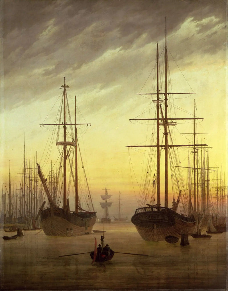 Utsikt över en hamn - Caspar David Friedrich