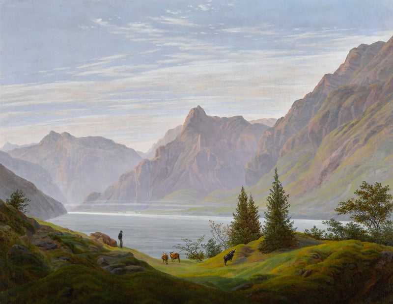 Bergsjölandskap, morgon - Caspar David Friedrich