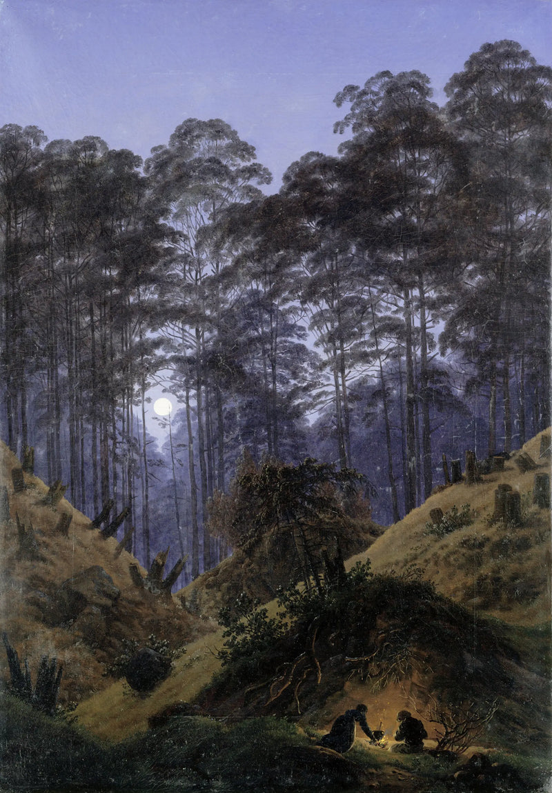 Inuti skogen i månskenet - Caspar David Friedrich