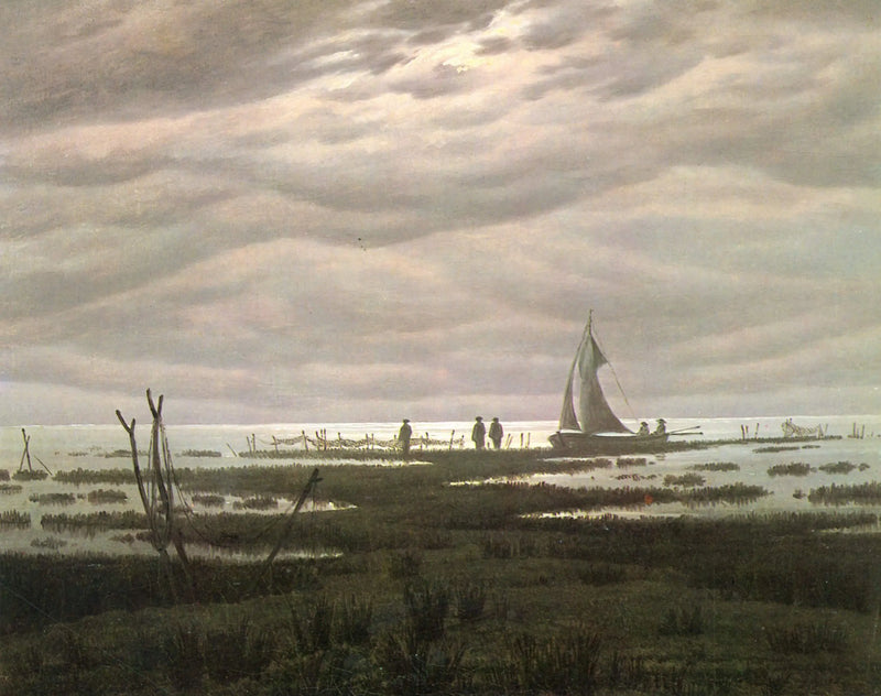 Platt landskap i Greifswalds bukt - Caspar David Friedrich
