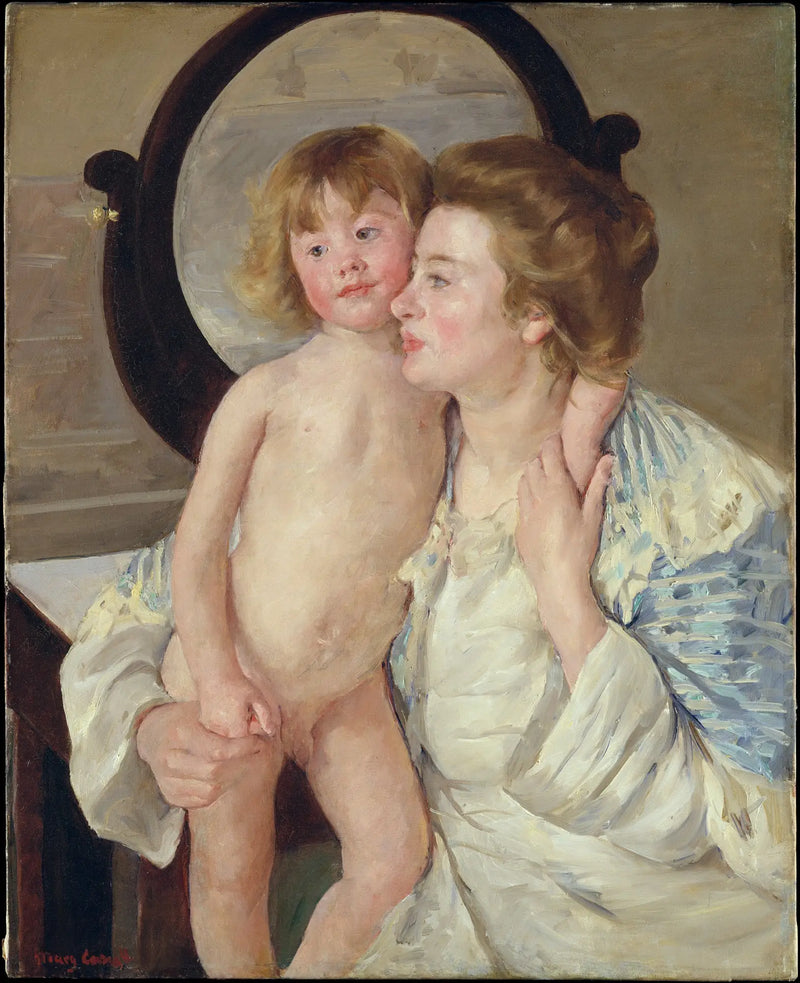 Mor och Barn (Den ovala spegeln) - Mary Cassatt