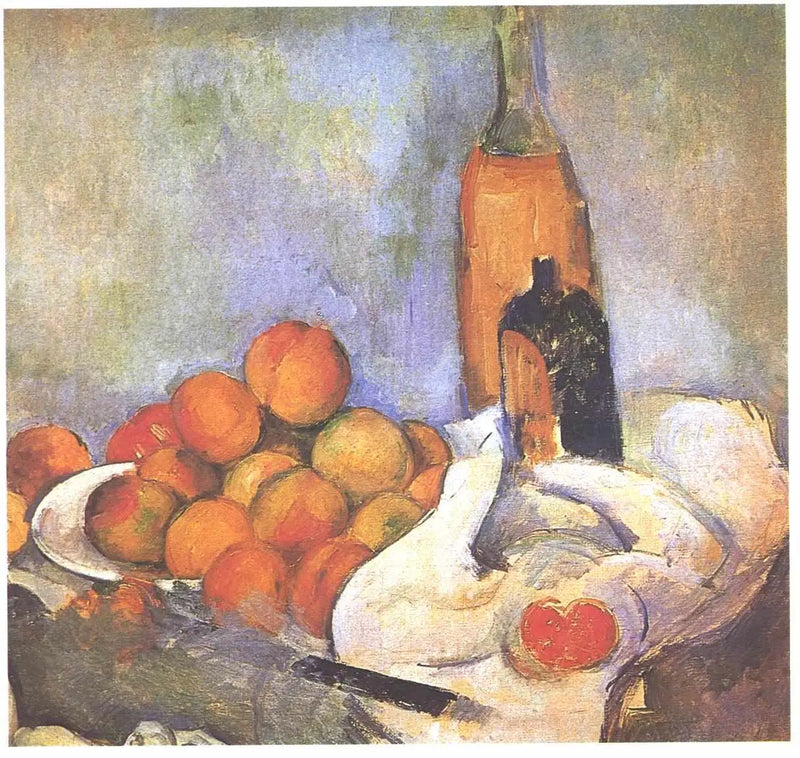 Flaskor och persikor - Paul Cézanne