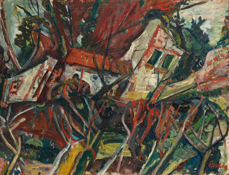 Paysage aux toits Rouges (1919) - Chaim Soutine