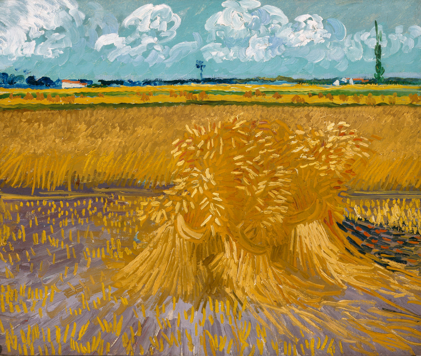 🌾 Vetefält med kärvar – Vincent van Gogh (cirka 1885–1890)