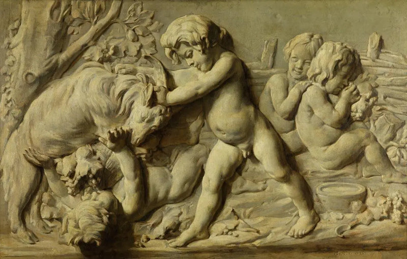Stillleben föreställande Bouchardons basrelief Höst - Jean Simeón Chardin