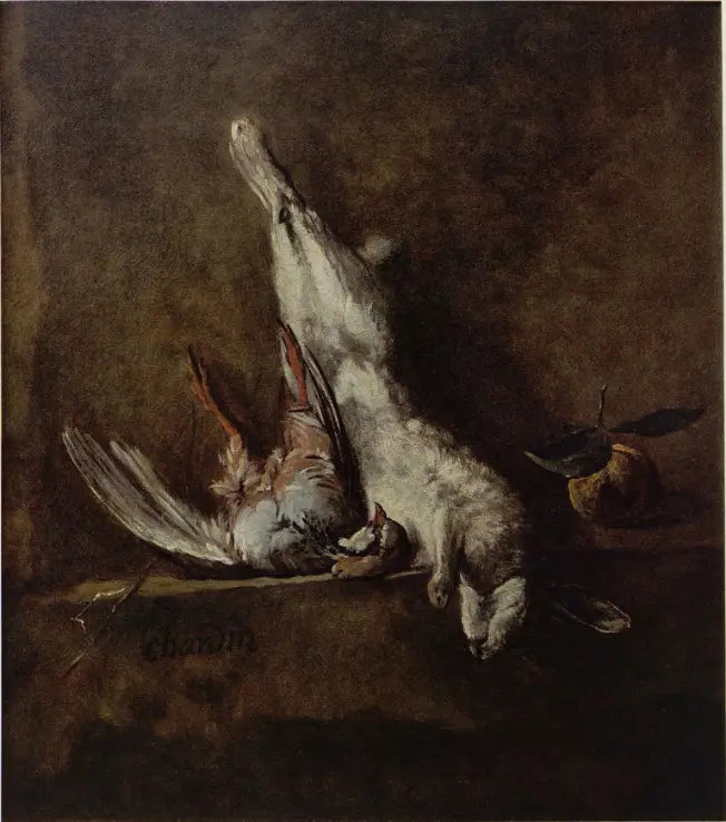 Stillleben med kanin och höns - Jean Simeón Chardin
