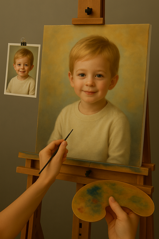 🎨 Anpassningsbar Barnmålning – Unik Oljemålning